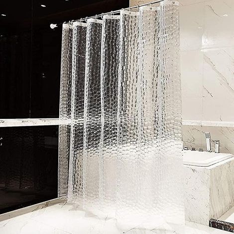 3d-duschvorhang 200 X 180 Cm, Halbtransparenter, Schimmelresistenter Duschvorhang, Wasserdichter Eva-duschvorhang