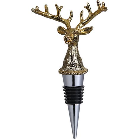 Aerator Pourer - Zinc Alloy Deer Head Wine Pourer With Food-grade Silicone Stopper - For Wine And Liquor Bottles - 1 Piece