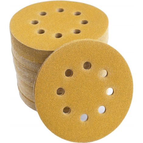30 Stück 5" Selbstklebende Schleifscheiben Mit 8 Löchern, Körnung 120 Zum Schleifen