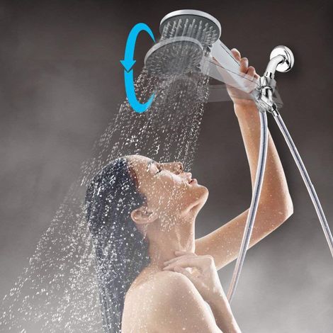 Shower Handheld - 4 Pouces - 5 Modes De Pulvérisation - Débit Réglable 1 5 À 2 5 Gpm - Raccord Universel - 1 Pièce