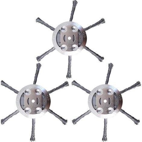 Tête Coupe-bordures À Fil D’acier – 15 X 15 X 3 Cm – Lame Acier – Lot 2 (6 Lames) – Pour Herbes Et Mauvaises Herbes