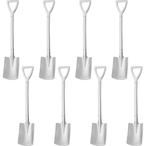 8-zinkiger Edelstahlspatel, Set Aus Kleinen Silbernen Dessertlöffeln, Ideal Zum Mischen Und Servieren In Der Küche Oder Für Partys Zu Hause.