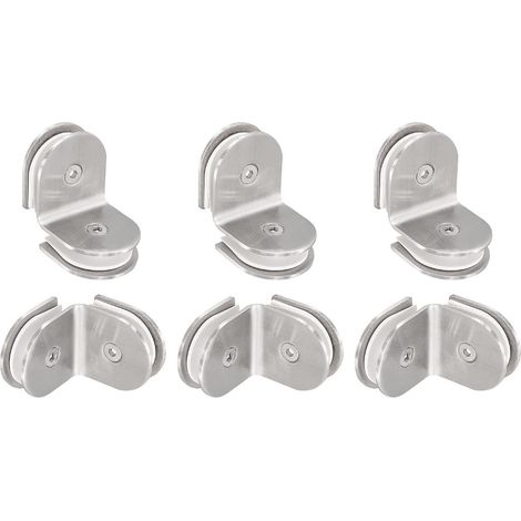90-grad-eckwinkel Für Rahmenloses Glas Aus Edelstahl, 6er-set Für 8–12 Mm Dickes Rundes Doppelglas