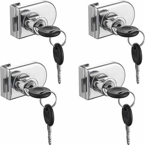 4er-pack Sicherheitsschlösser Für Doppelflügelige Glastüren In Vitrinen, Geeignet Für 5–8 Mm Dicke Glastüren, Schließwinkel