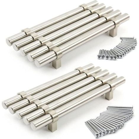 Set Mit 10 96 Mm Edelstahl-möbelschubladengriffen Inklusive Schrauben