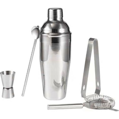 750-ml-edelstahl-barmixer-set, 5-teiliges Komplett-cocktail-set