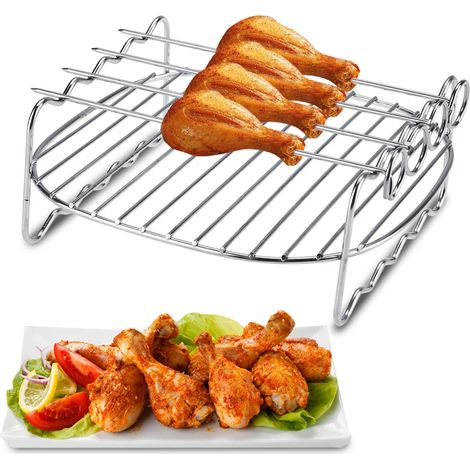 Doppellagiger Ersatzgrill Für Philips Airfryer, Inklusive Tablett Und Spießen