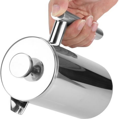 Doppelwandige French-press-kaffeekanne Aus Edelstahl Mit Filter (1000 Ml) Für Kaffee Und Tee