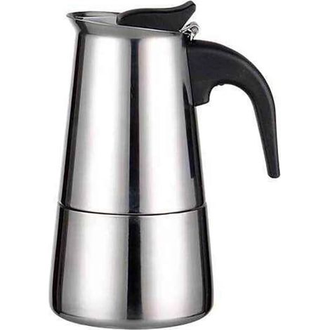 Italienische Induktions-kaffeemaschine (300 Ml, 6 Tassen), Espressomaschine Aus Edelstahl Mit Isoliertem Griff