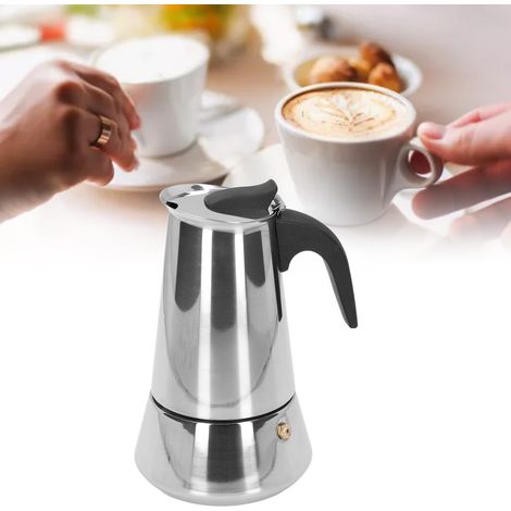 Italienische Moka-kanne, Edelstahl 304, Lebensmittelecht, Für Zuhause, Büro Und Reisen – Ventru-modell, 300 Ml, Nr. 6