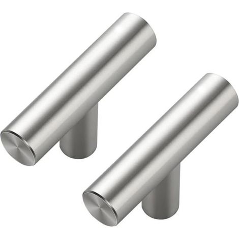 10 Stück T-förmige Schubladengriffe, Silberfarbene Möbelgriffe, 10 X 50 Mm Einzelloch