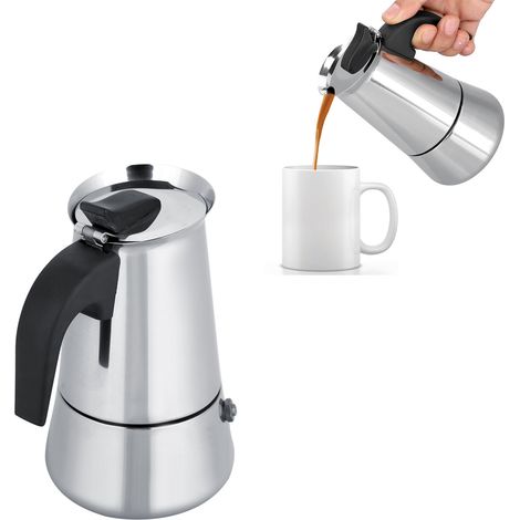 Tragbare Italienische Moka-kanne Aus Edelstahl Für Espresso (100 Ml)
