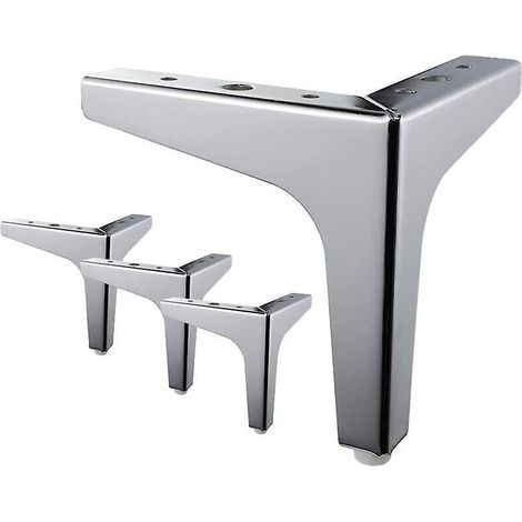 4x 15cm Silberne Bettmöbelfüße Für Sofa, Moderner Kleiderschrank Mit Schrauben