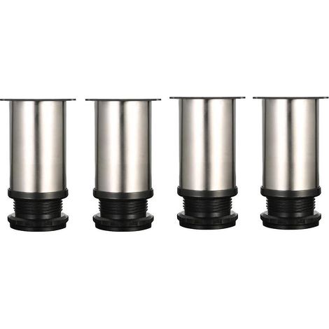 Verstellbare Füße, 80 Mm Höhe, Verstärkte Schrankfüße, Tischfüße, Möbelfüße, Gebürsteter Edelstahl, Höhenverstellbar 0–15 Mm
