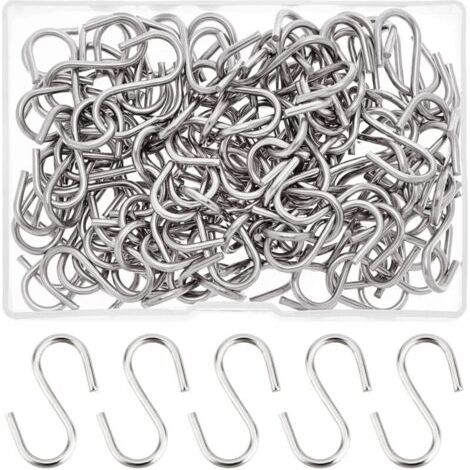 Packung Mit 100 S-haken Aus Edelstahl 304, Kleine Metall-s-haken, Aufhängehaken Zum Aufhängen Von Kleinteilen, Schlüsseln, Schmuck, Leichten Taschen, 29 X 2 Mm