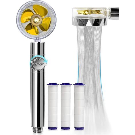 Handbrause (gold), Wassersparender Duschkopf Mit Anti-kalk-funktion, Hochdruck-propeller-duschkopf, 3-stufiges Filtersystem
