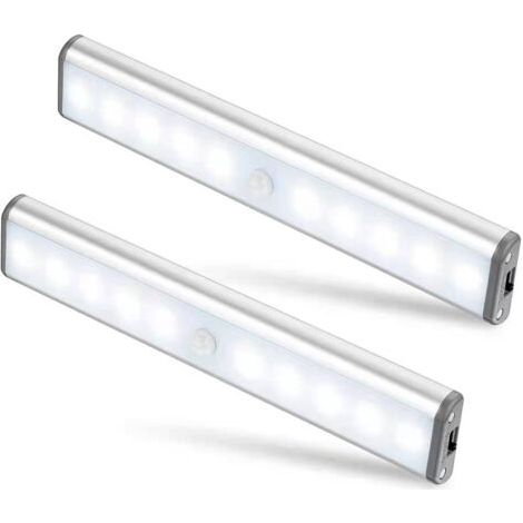 Moston 2er-pack 10 Leds, Kabellos, Usb-aufladbar, Magnetisch, Mit Bewegungssensor, 2 Beleuchtungsmodi, Tragbar. Schrankleuchte, Notleuchte, Nachtlicht Für Kinder, Akzentbeleuchtung…
