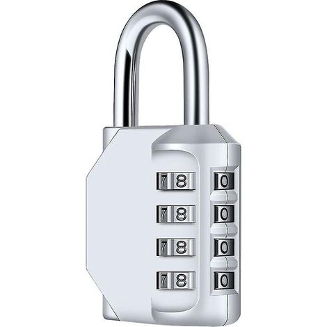 4-stelliges Zahlenschloss – Silber, Wasserdicht, Wasserdichter Metall- Und Stahlplattierter Zahlenverschluss