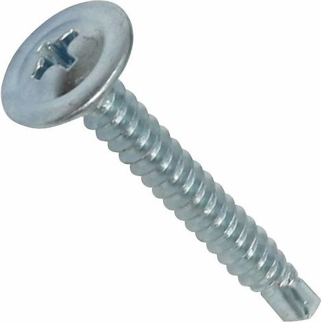 C44742 – 100er-packung – Selbstbohrende Blechschrauben – Großer Gewölbter Kopf – 4,2 X 32 Mm – Verzinkter Stahl – Kreuzschlitzantrieb – Heimwerkerbedarf – Renovierung