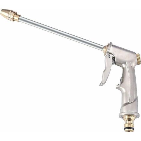 Hochdruck-wasserpistole – Hochdruck-wasserpistole Für Die Autowäsche, Silberfarbenes Metall, Verstellbare Hochdruck-wasserpistole