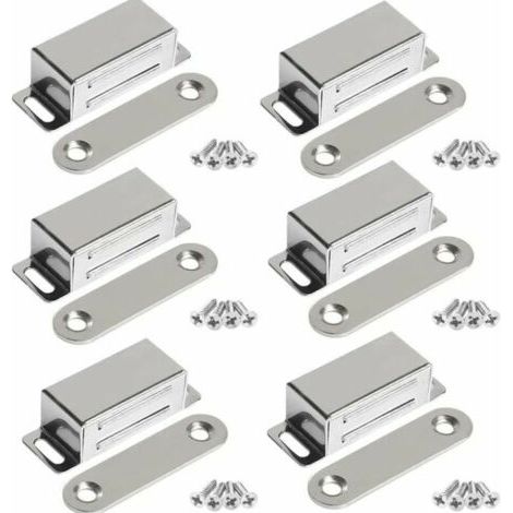 Lntyq Möbeltürmagnete, Leistungsstarke 10 Kg Edelstahlmagnete Für Schranktüren (6er-pack, Mit Edelstahlschrauben)