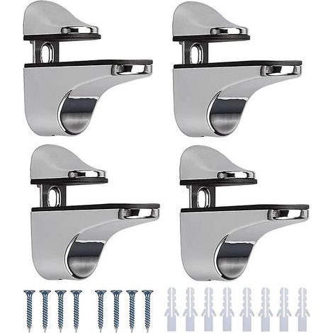 4-teiliges Set Wandhalterungen Für Glasregale, Verstellbare Regalträger, Glasklemmen 3-20 Mm Mit Schrauben