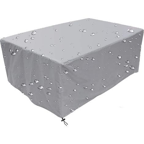 Schutzhülle Für Gartenmöbel, Aus Wasserdichtem Oxford-gewebe, Winddicht Und Uv-beständig, Ideal Für Rechteckige Gartentische, Silberfarben, 180 X 120 X 74 Cm.