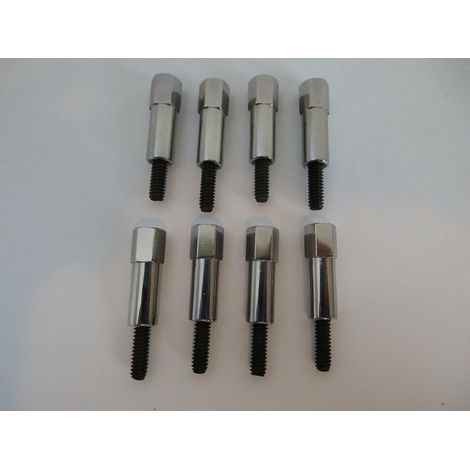 Verchromter Ventildeckelschraubensatz, 8-teilig, Für Chevrolet 283, 305, 327, 350, 383, Sbc-stehbolzensatz