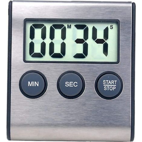 (edelstahl, Silber) Mini-digitaltimer, 24-stunden-format, Countdown-timer Und Stoppuhr, Geeignet Für Küche, Sport, Studium Usw.