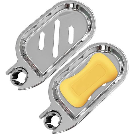 (für 22-mm-rohr) 2er-pack Seifenschalen Mit Rutschfestem Silikondeckel, Abs-seifenschale, Duschseifenschale, Hohlseifenschale
