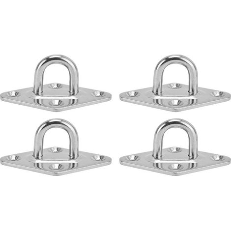 Kit Outdoor 304 Stainless Steel Eye Plate Ceiling Wall Mount Hook - 4 Pièces Pour Fixation Rope Steel Wire Hammock Swing Decor