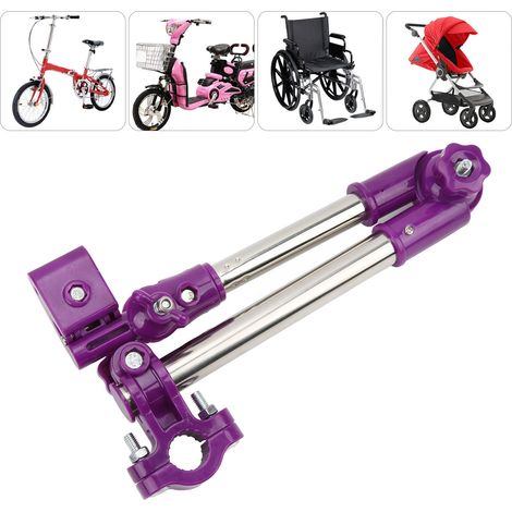 Fahrrad-schirmständer Aus Edelstahl, 360° Drehbare Kinderwagenhalterung, Lila Sonnenschirm Für Den Außenbereich