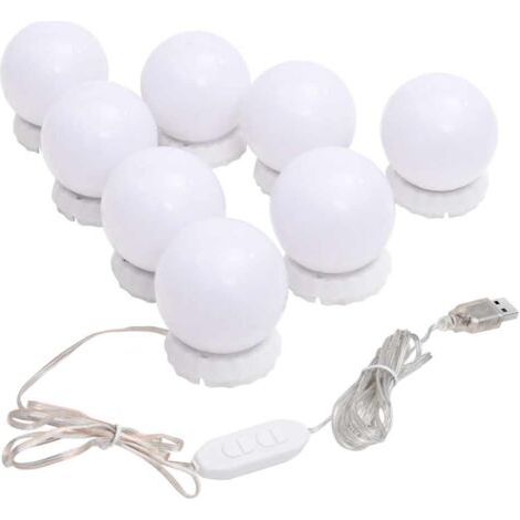 Spiegelleuchte Mit 8 Leds – Warmweiß Und Kaltweiß – Kunststoff – 1,5 M Kabellänge – Farbtemperatur: 3000–6000 K