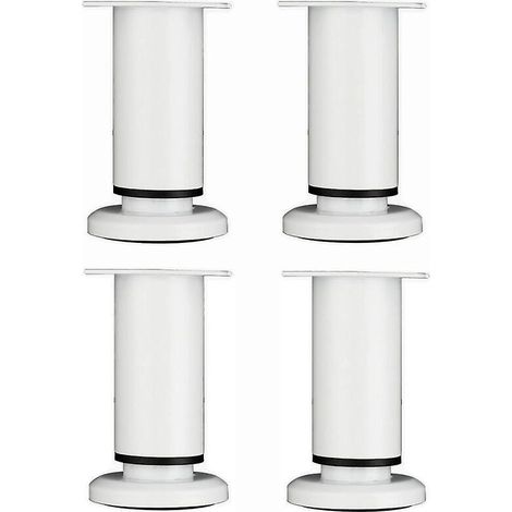 4 Stück Verstellbare Möbelfüße, 12 Cm, Weiße Runde Metall-tischbeine Für Sofa, Kleiderschrank, Bett, Inklusive Schrauben