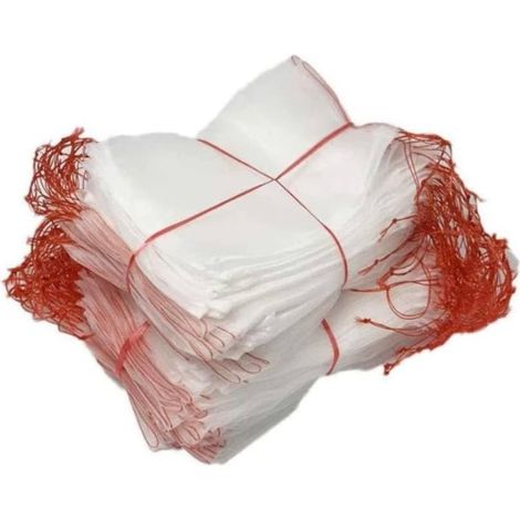 Schutzbeutel Für Obst Und Gemüse, 50 Stück, 15 X 10 Cm, Nylonnetz Mit Kordelzug, Für Setzlinge, Blumen Und Ernteprodukte. Wiederverwendbar.