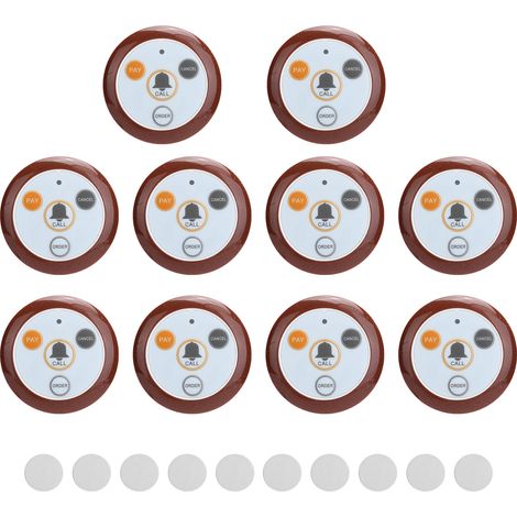 10-teiliges Drahtloses Rufsystem Für Restaurants, Su-c04 433,92 Mhz, 6 V Dc-netzteil