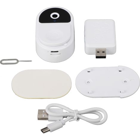 128-gb-wlan-video-türklingelkamera, Fernüberwachung Für Smart Home Mit Ding-dong-empfänger, Weiß
