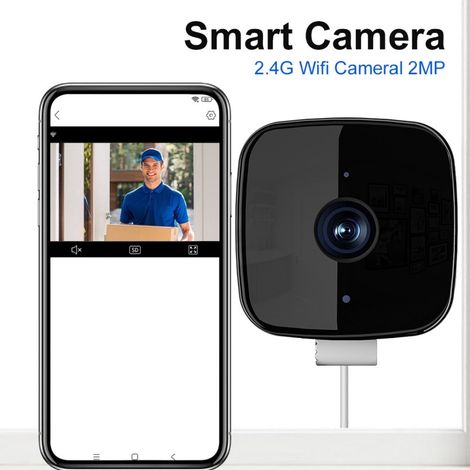 Intelligente Drahtlose Sicherheitskamera – 2 Mp Hd Mit Ki-entspiegelung, 24/7 Farbnachtsicht, Kontinuierlicher Aufzeichnung Und Cloud-/sd-kartenspeicherung Für Die Heimsicherheit