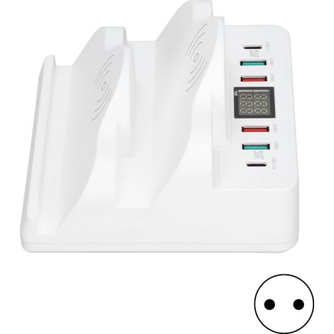 Qc3.0 Pd Schnellladestation Mit Display – Usb-hub Für Mehrere Geräte – Eu-stecker 100–240 V