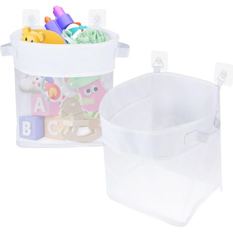Wandmontierter, Atmungsaktiver Und Wasserdichter Aufbewahrungsbeutel Für Badespielzeug Aus Polyester Fürs Badezimmer