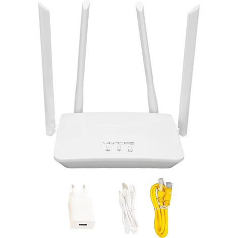 4g Lte 300-mbit/s-router Mit 4 Hochleistungsantennen, Wlan-zugangspunkt, Sim-kartensteckplatz, 100–240-v-eu-stecker Für Europa Und Asien