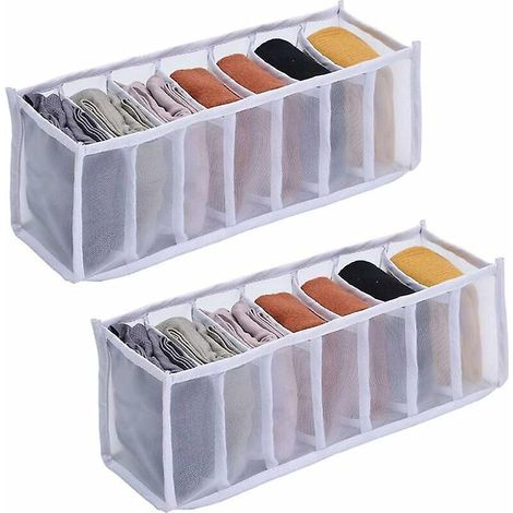 Set Mit 2 Schubladenorganisatoren, Unterwäsche, Socken, Aufbewahrungsboxen, Kleiderschrank-organizer, Kleiderschrank, Zuhause, Platzsparend (bl)