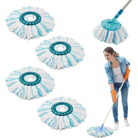 8-teiliges Ersatzkopf-set Für Das Leifheit Clean Twist Disc Mop Micro Kit, 2-faser-system-moppkopf Für Leifheit Mop, Ersatz-fransenpads, Für Alle Bodenarten, Schmutzpartikel