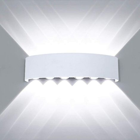 Industrielle Led-wandleuchte, 12 W, Weiß, Für Den Innenbereich, Aus Aluminium, Mit Auf- Und Abwärtsbeleuchtung, Geeignet Für Wohnzimmer, Loft, Flur Und Treppenhaus.