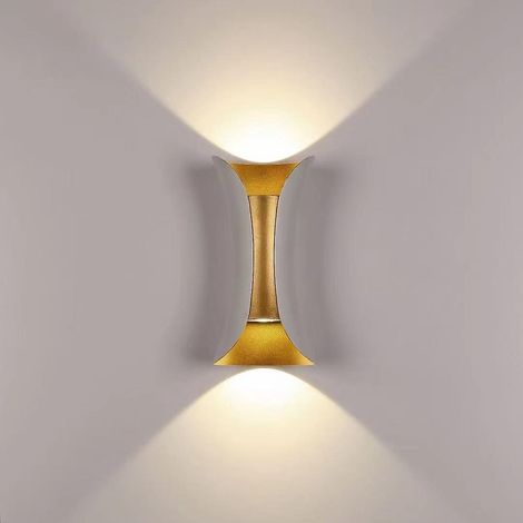 Weiße Led-wandleuchte 10w, Innen-/außenstrahler, Moderne Außenwandleuchte Aus Aluminium, Ip65, Nach Oben/unten Gerichteter Spot, Warmweißes Licht