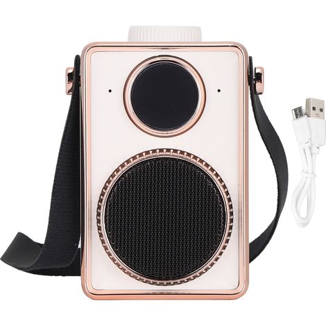 Tragbarer Mini-retro-vintage-bluetooth-lautsprecher Aus Abs (weiß)