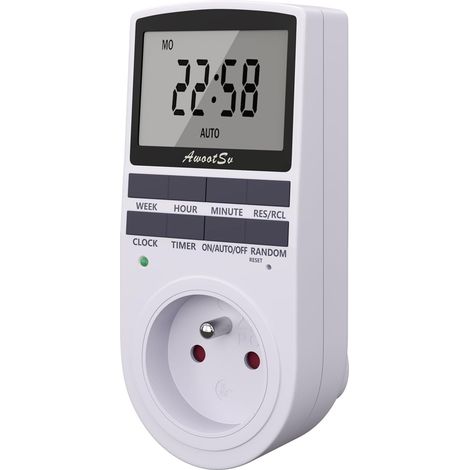 Programmierbarer Digitaler Steckertimer, Tages-/wochentimer, Mit Lcd-display Und Diebstahlschutz-zufallsmodus, 1 Stück