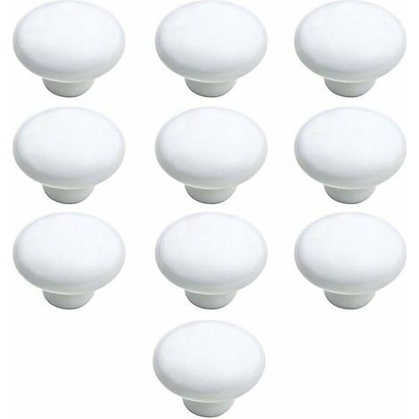10 Stück 33 Mm Keramik-türknöpfe Für Küchen-, Schrank- Und Schubladentüren – Weiß