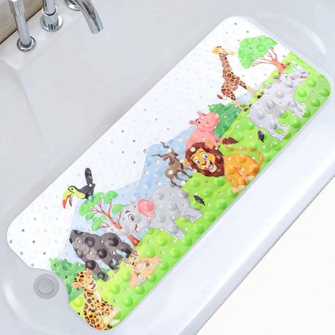(100 X 40 Cm, Prairie Zoo) Rutschfeste Badematte Mit 200 Pvc-saugnäpfen, Duschmatte Mit Meerestier-motiv