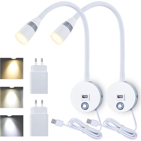 Für Allgemeine Zwecke - Flexible Wandleseleuchte Mit Usb-anschluss (lampe, 2er-pack)